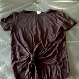 Auntie star girl Black T-shirt with a tie